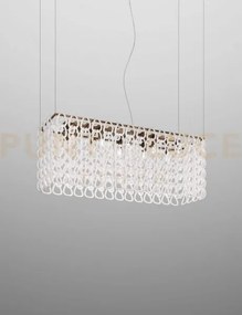 Giogali sospensione r1b bianco e bronzo opaco 10 luci attacco e27 i...