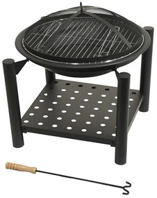 Braciere portatile in legno con griglia 48 cm