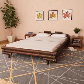 Giroletto Senza Materasso Marrone Scuro Bambù 140x200 Cm /