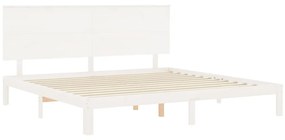 Giroletto Testiera Bianco Super King Size in Legno Massello