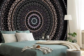 Carta da parati – Mandala con motivo solare in tonalità viola