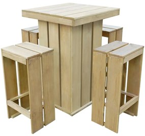 Set da pranzo da giardino 5 pz in legno di pino impregnato