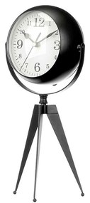 Orologio da Tavolo Tripode Nero Metallo 14 x 30 x 11 cm (4 Unità)