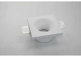 Portafaretto GU10 e MR16 in Gesso Pitturabile Quadrato Ø120x120 mm Materiale Gesso