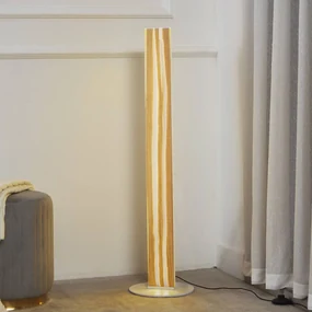 Lucande Piantana LED Silja, 101 cm, legno, resina, 3000K