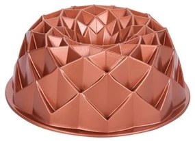 Stampo per ciambella KITCHISIMO 24 cm, motivo diamante, colore rame
