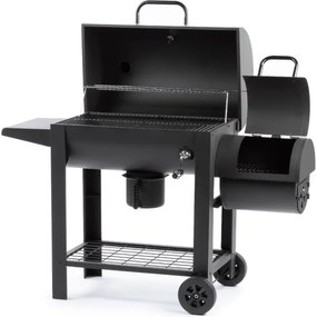 Fieldmann - Griglia a carbone con affumicatoio nero