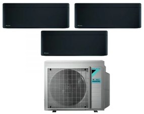 Daikin - Climatizzatore Condizionatore Bluevolution Trial Split Inverter serie stylish total black 7+12+12 con 3MXM52N R-32 Wi-Fi Integrato
