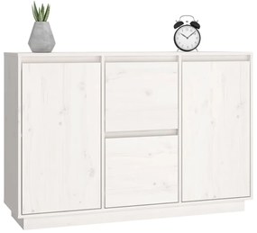 Credenza bianca 111x34x75 cm in legno massello di pino