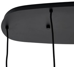 Lampada a sospensione moderna nera con vetro fumé 5 luci - Sheena