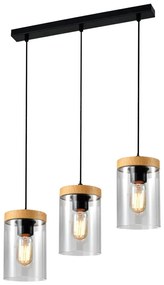 Lampada a sospensione con paralume in vetro di colore nero-naturale ø 12 cm Wels - Candellux Lighting
