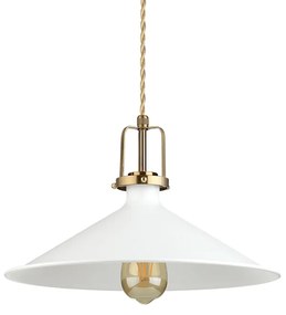 Sospensione Industrial-Minimal Eris-4 Metallo Bianco 1 Luce E27