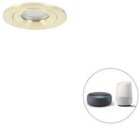 Faretto da incasso intelligente oro rotondo IP44 con WiFi GU10 - Xena