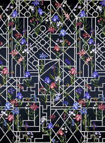 Christian Lacroix Tapete Fretwork Garden Panoramic - Indigo
