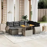 Set Divano da Giardino 8 pz con Cuscini Grigio in Polyrattan 3272313