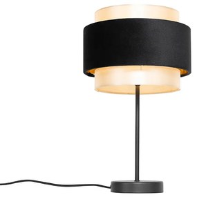 Lampada da tavolo moderna nera con oro - Elif