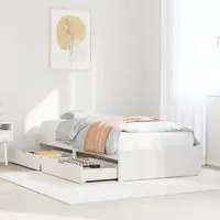 Letto senza Materasso Bianco 75x190 in Legno Massello di Pino 3301647