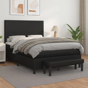 Giroletto A Molle Con Materasso Nero 140x190 Cm İn Similpelle /