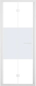 Porta doccia pieghevole L 87-91 cm x H 195 cm per nicchia in vetro smerigliato SP. 6 mm, profilo opaco bianco, serie Record