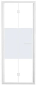 Porta doccia pieghevole Record L 91 x H 195cm, Sp. 6 mm in vetro smerigliato profilo bianco