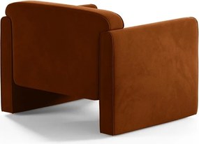 Poltrona color terracotta con rivestimento in velluto Abby – Micadoni