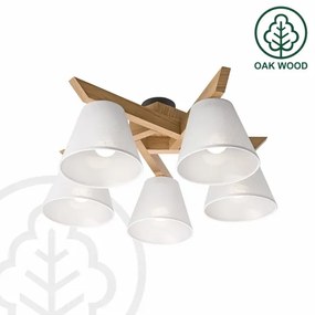 Brilagi - LED  Lampadario a plafone ANTHONY 5xE14/40W/230V quercia/bianco