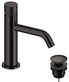 Rubinetto per lavabo a canna bassa Loop K grigio spazzolato in ottone SANYCCES