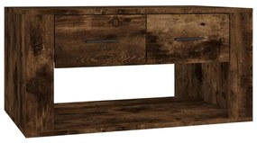 Tavolino da salotto rovere fumo 80x50x40 cm legno multistrato