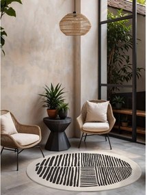 Tappeto da interno/esterno rotondo nero/color crema ø 200 cm Haringey Bounds – Ted Baker