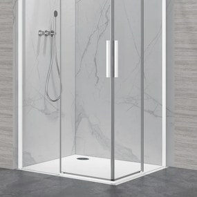 Box doccia 70x90cm angolare porte scorrevoli finitura bianca| KLA1000W - KAMALU