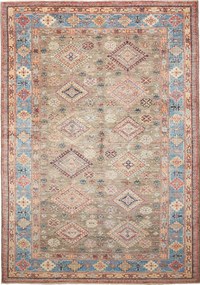 Kazak Tappeto 240x170 Grigio (Pakistan) Annodato A Mano