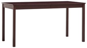 Tavolo Da Pranzo Marrone Scuro 140x70x73 Cm İn Legno Di Pino /