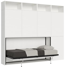 Letto a scomparsa singolo orizzontale Kando con materasso e composizioni disponibili, B / Non incluso