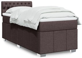Giroletto A Molle Con Materasso Marrone Scuro 90x190cm Tessuto /