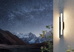 Applique LED moderno da esterno Serricella nero IP44, luce bianco caldo 1100 lumen, EGLO