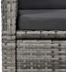 Set mobili da pranzo per giardino 3 pz grigio