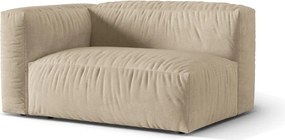 Parte divano componibile beige (con penisola a sinistra) con rivestimento in velluto Martina – Micadoni