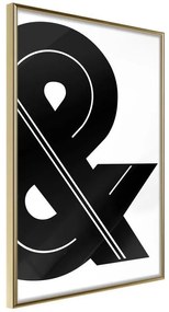 Poster  Ampersand (Black and White)  Cornice Quadri Cornice d'oro, Larghezza x Altezza Home decor 20x30