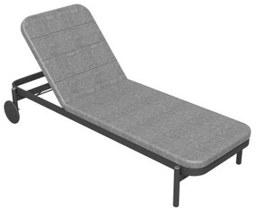 Lettino con cuscino e con ruote Arena NATERIAL in alluminio antracite e cuscino grigio 82 x 92 x 198 cm