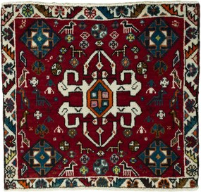 Shiraz Tappeto 60 x 60 Rosso (Iran) Annodato A Mano