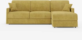 Tommy Divano Letto con penisola contenitore - design minimal e sfoderabile in tessuto smacchiabile simil cotone T33
