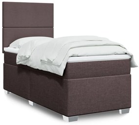 Giroletto A Molle Con Materasso Marrone Scuro 90x200 Cm Tessuto /