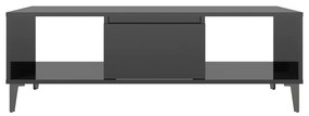 Tavolino da salotto nero lucido 103,5x60x35 cm in truciolato