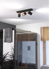 Eglo 300002 - Faretto da bagno CONSUMA 3xGU10/3W/230V IP44 nero/beige