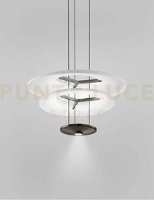 Dione sospensione 2 bianco satinato nickel nero satinato l3223 led...