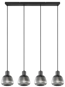 Lampadario nero con paralume in vetro ø 15 cm Tarifa - Trio