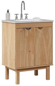 Mobile da bagno otta 59x40x80 cm in legno massello di pino