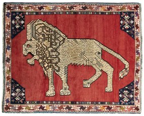 Shiraz Tappeto persiano 110x140 Rosso (Iran) Annodato A Mano