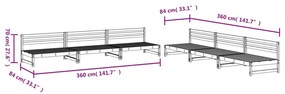 Set Salotto da Giardino 6 pz Miele in Legno Massello di Pino