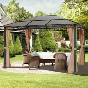 TOOLPORT Gazebo da giardino Hardtop Paradise Deluxe ocra, 3x4m - (300118)